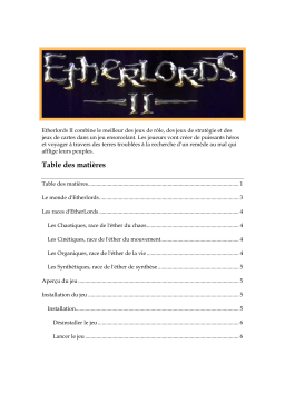 GAMES PC ETHERLORDS II Manuel du propriétaire