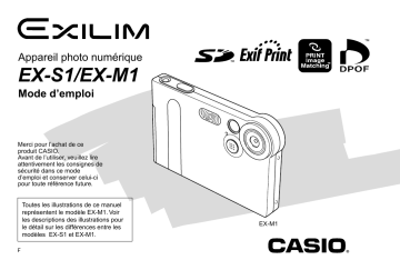 Exilim EX-M1 | Exilim EX-S1 | Casio EXS1-EX-M1 Manuel du propriétaire | Fixfr