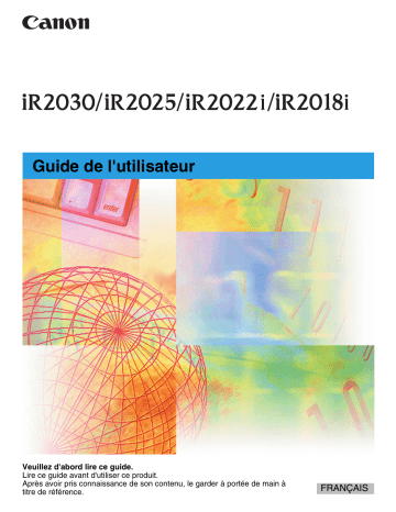 iR2030 | iR2018i | Canon iR2025 Manuel du propriétaire | Fixfr