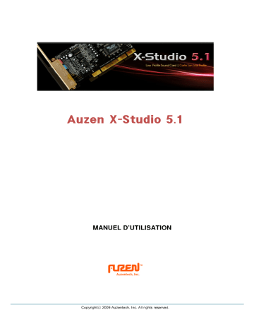 Manuel du propriétaire | AUZENTECH X-STUDIO 5.1 Manuel utilisateur | Fixfr