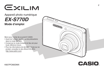 Exilim EX-S770D | Manuel du propriétaire | Casio EX-S770D Manuel utilisateur | Fixfr