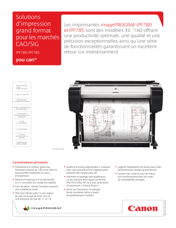 Canon IMAGEPROGRAF IPF780/IPF785 Manuel du propriétaire | Fixfr