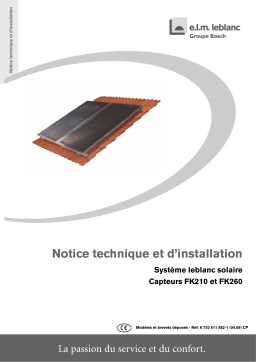 ELM LEBLANC CAPTEURS SOLAIRES FK260 Manuel du propriétaire