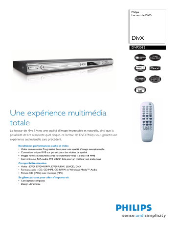 Philips DVP3012 Manuel du propriétaire | Fixfr