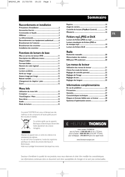 Thomson DPL943 Manuel du propriétaire