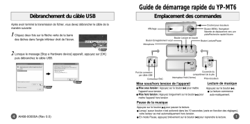 Samsung YP-MT6 Manuel du propriétaire | Fixfr