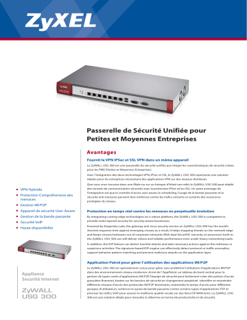 Manuel du propriétaire | ZyXEL ZYWALL USG-300 Manuel utilisateur | Fixfr