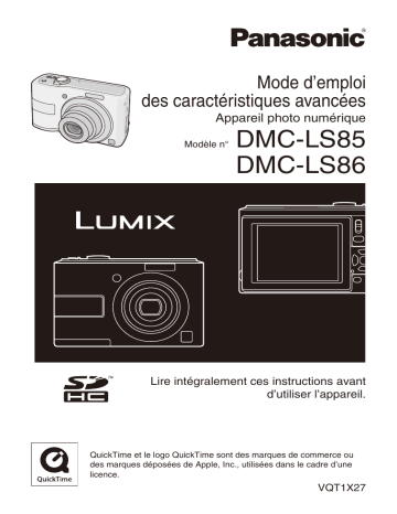 Panasonic LUMIX DMC-LS86 Manuel du propriétaire | Fixfr