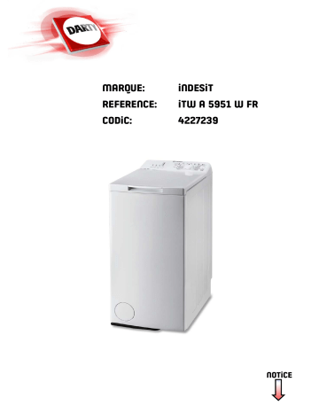 ITW A 5951 W | Indesit BTW N A61052 FR Manuel du propriétaire | Fixfr