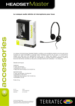 Terratec HEADSET MASTER TECHNICAL DATA Manuel utilisateur