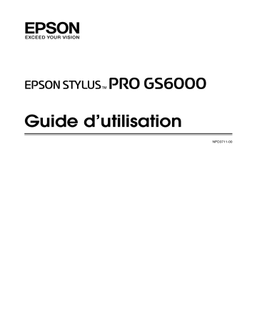 Epson Stylus Pro GS6000 Manuel du propriétaire | Fixfr
