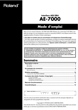 Roland AE-7000 Manuel du propriétaire