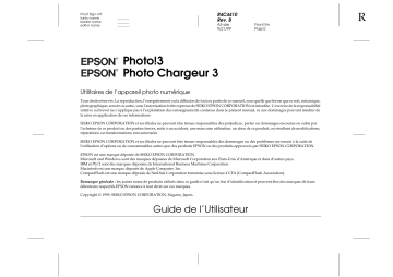 PhotoPC 2100Z | 850Z | PhotoPC 850Z | PhotoPC 700 | PhotoPC 3000Z | PhotoPC 3100Z | PhotoPC 750Z | Epson PhotoPC 500 Manuel du propriétaire | Fixfr