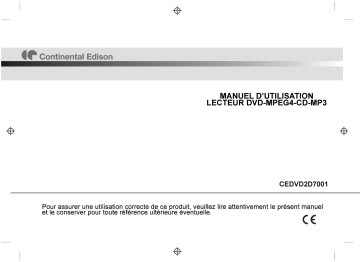 CONTINENTAL EDISON CEDVD2D7001 Manuel du propriétaire | Fixfr