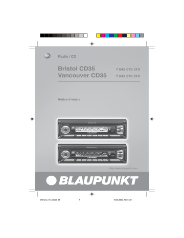 Bristol CD35 | Blaupunkt Vancouver CD35 Manuel du propriétaire | Fixfr