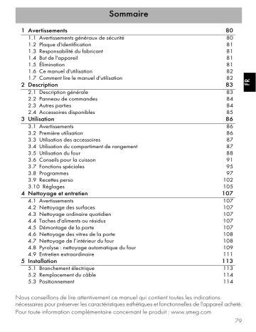 Smeg SFP3900X Manuel du propriétaire | Fixfr