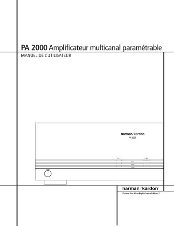 Harman Kardon PA 2000 Manuel du propriétaire | Fixfr