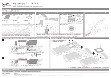 Manuel du propriétaire | ARCTIC COOLING VR003 Manuel utilisateur | Fixfr