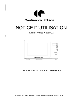 CONTINENTAL EDISON CE20UX Manuel utilisateur