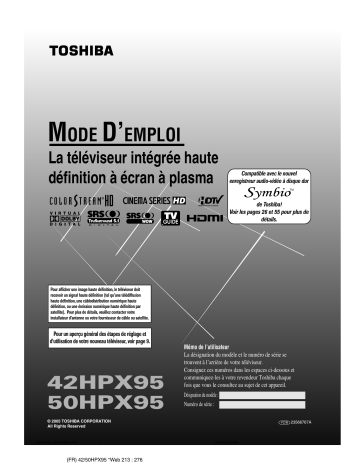 Toshiba 50HPX95 Manuel du propriétaire | Fixfr