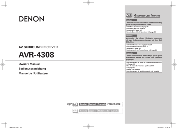 Denon AVR-4308 A Manuel du propriétaire | Fixfr