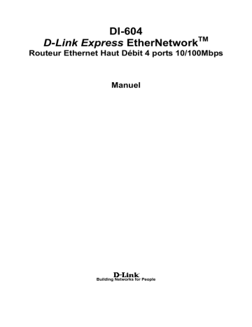 Express EtherNetwork DI-604 | D-Link DI-604 Manuel du propriétaire | Fixfr