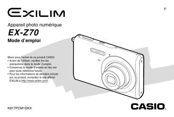 Casio Exilim EX-Z70 Manuel du propriétaire | Fixfr