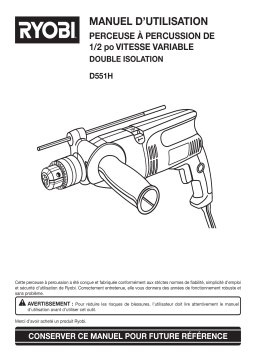 Ryobi D551H Manuel du propriétaire