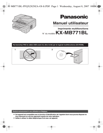 Panasonic KX-MB771BL Manuel du propriétaire | Fixfr