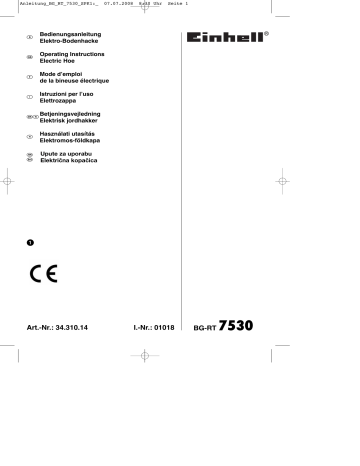 Manuel du propriétaire | EINHELL BG-RT 7530 Manuel utilisateur | Fixfr