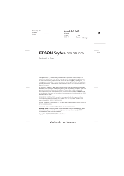 Epson Stylus Color 1520 Manuel du propriétaire