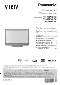 Panasonic TH37PX8EA Manuel utilisateur