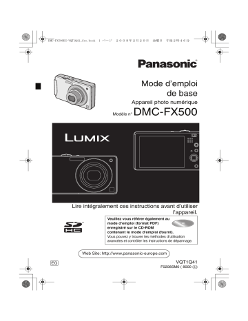 Panasonic Lumix DMC-FX500 Manuel du propriétaire | Fixfr