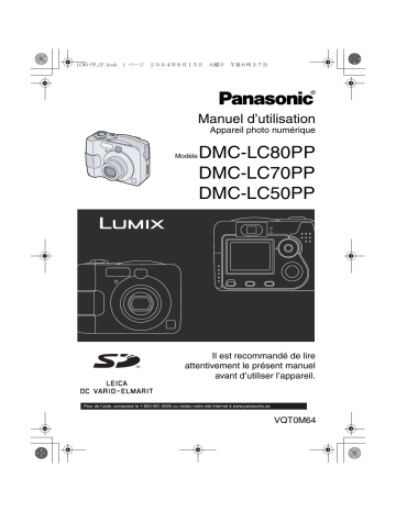 LUMIX DMC-LC50PP | LUMIX DMC-LC70PP | Panasonic LUMIX DMC-LC80PP Manuel du propriétaire | Fixfr