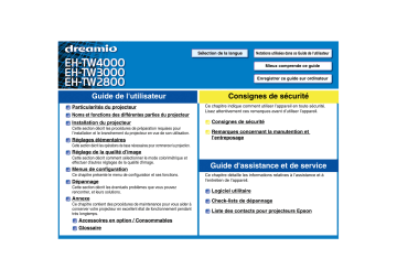 Epson EH-TW3000 Manuel du propriétaire | Fixfr