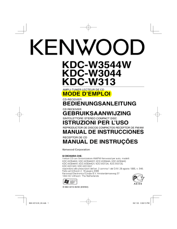 Kenwood KDC-W313 Manuel du propriétaire | Fixfr