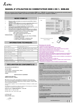 IDK MULTIMEDIA SHM-402 Manuel du propriétaire