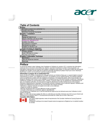 Acer AL922 Manuel du propriétaire | Fixfr