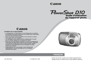 Canon PowerShot D10 Manuel du propriétaire | Fixfr