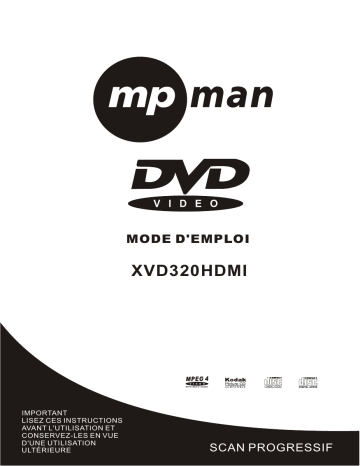 MPMan XV-D320HDMI Manuel du propriétaire | Fixfr