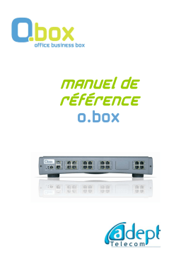 ADEPT TELECOM O.BOX Manuel utilisateur