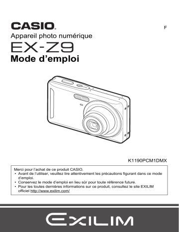 Casio Exilim EX-Z9 Manuel du propriétaire | Fixfr