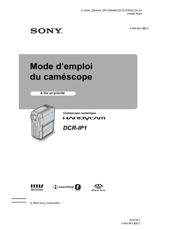 Sony DCR-IP1 Manuel du propriétaire | Fixfr