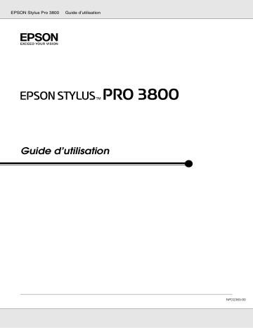 Epson STYLUS PRO 3800 Manuel du propriétaire | Fixfr