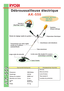 Ryobi AK-550 Manuel du propriétaire