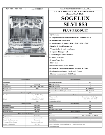 SOGELUX SLVI853 Manuel du propriétaire | Fixfr