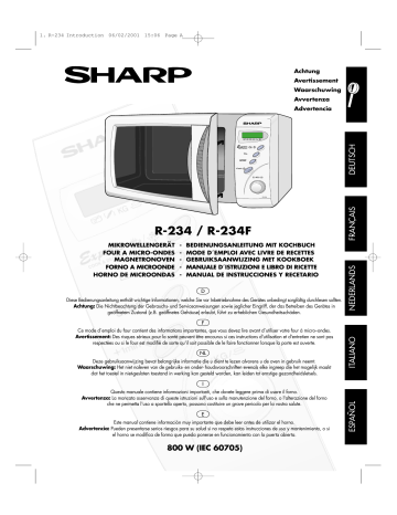 Sharp R-234/234F Manuel du propriétaire | Fixfr