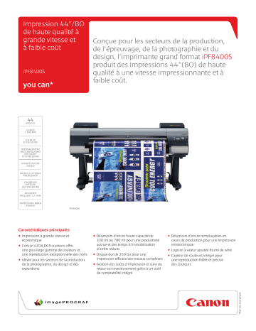 Canon imagePROGRAF iPF8400S Manuel du propriétaire | Fixfr