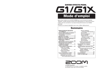 Zoom G1 Manuel du propriétaire | Fixfr