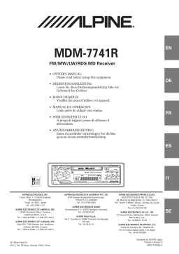 Alpine MDM-7741R Manuel du propriétaire